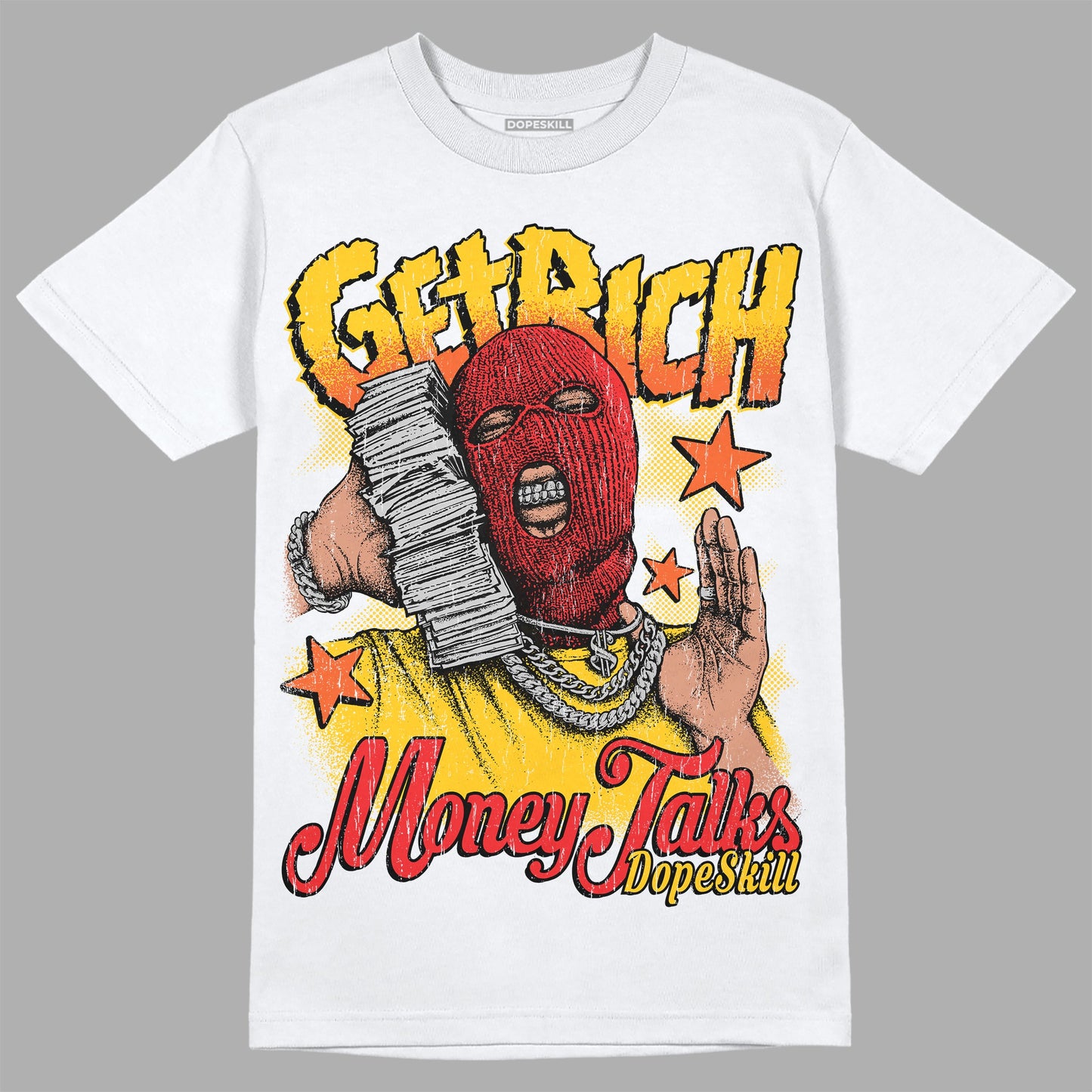 Yellow Collection DopeSkill T-Shirt Get Rich Graphic
