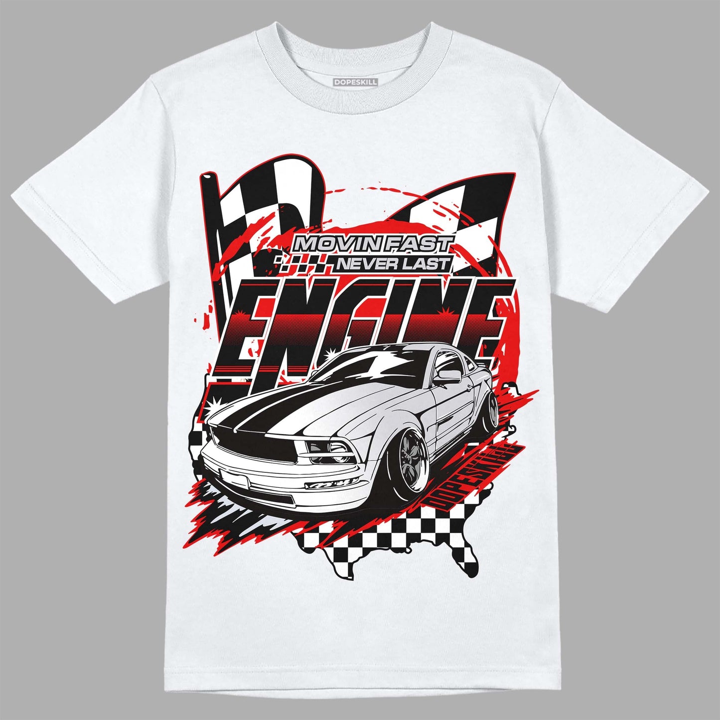 Red Cement 4S DopeSkill T-Shirt ENGINE Tshirt Graphic