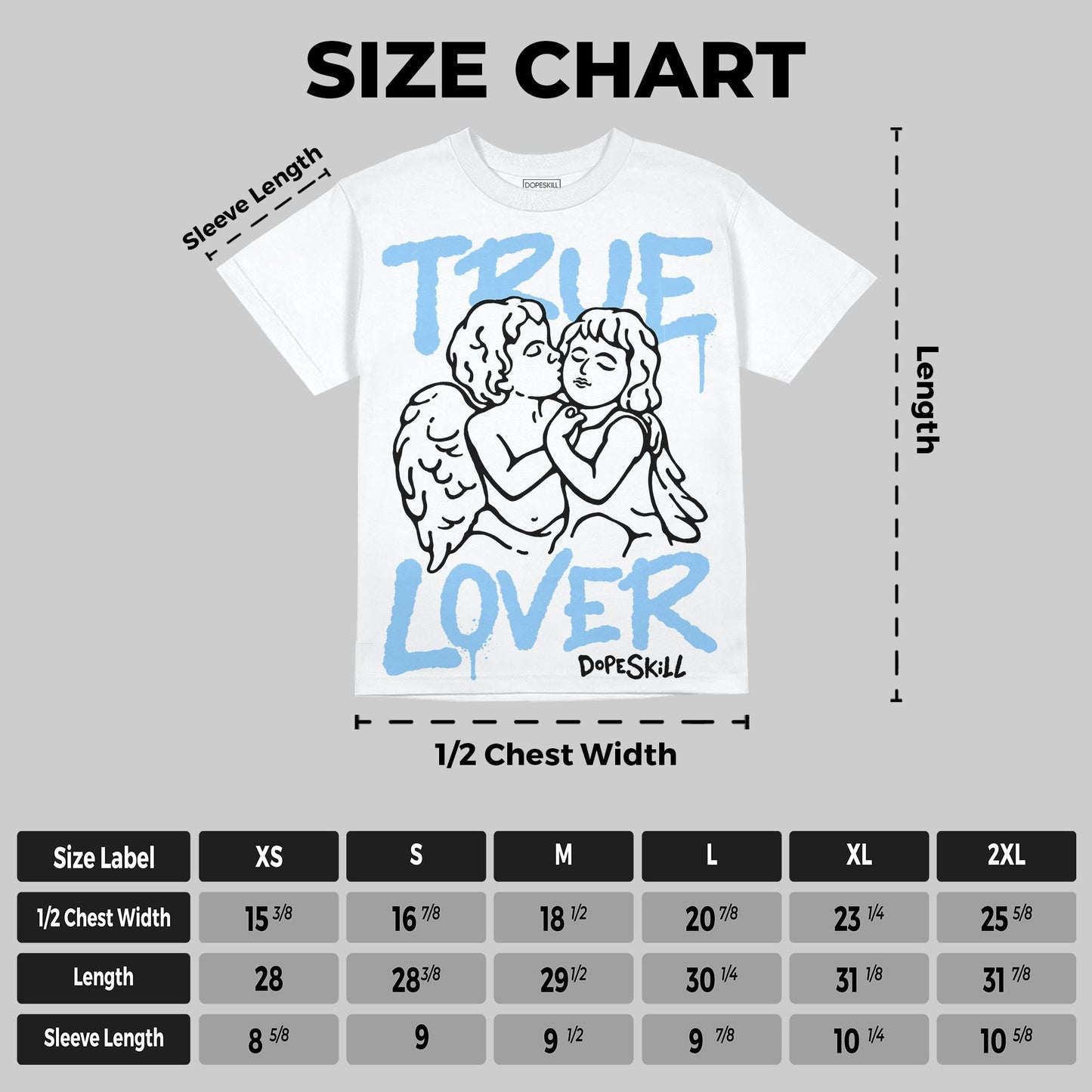 University Blue Collection DopeSkill Oversize Print T-Shirt True Lover Graphic