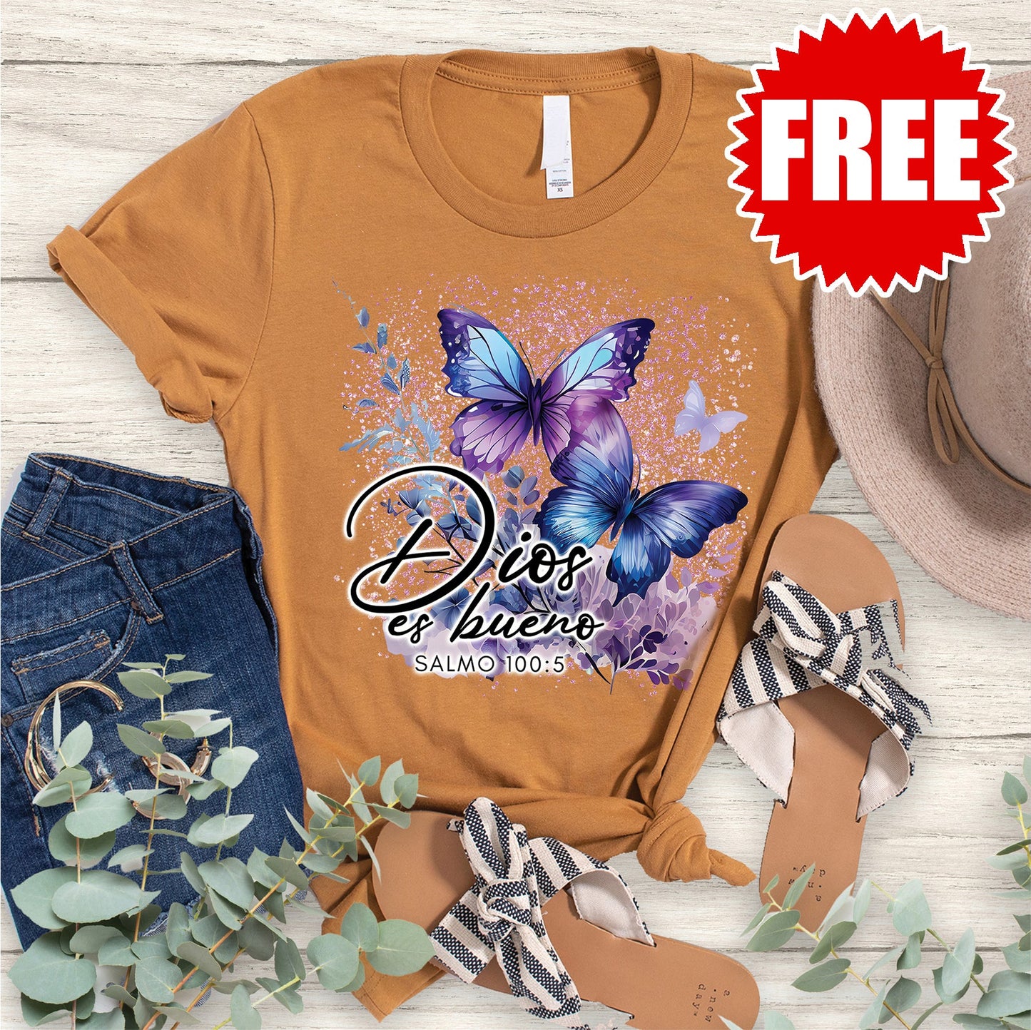 Dios Es Bueno Tee - Heather Toast - 0