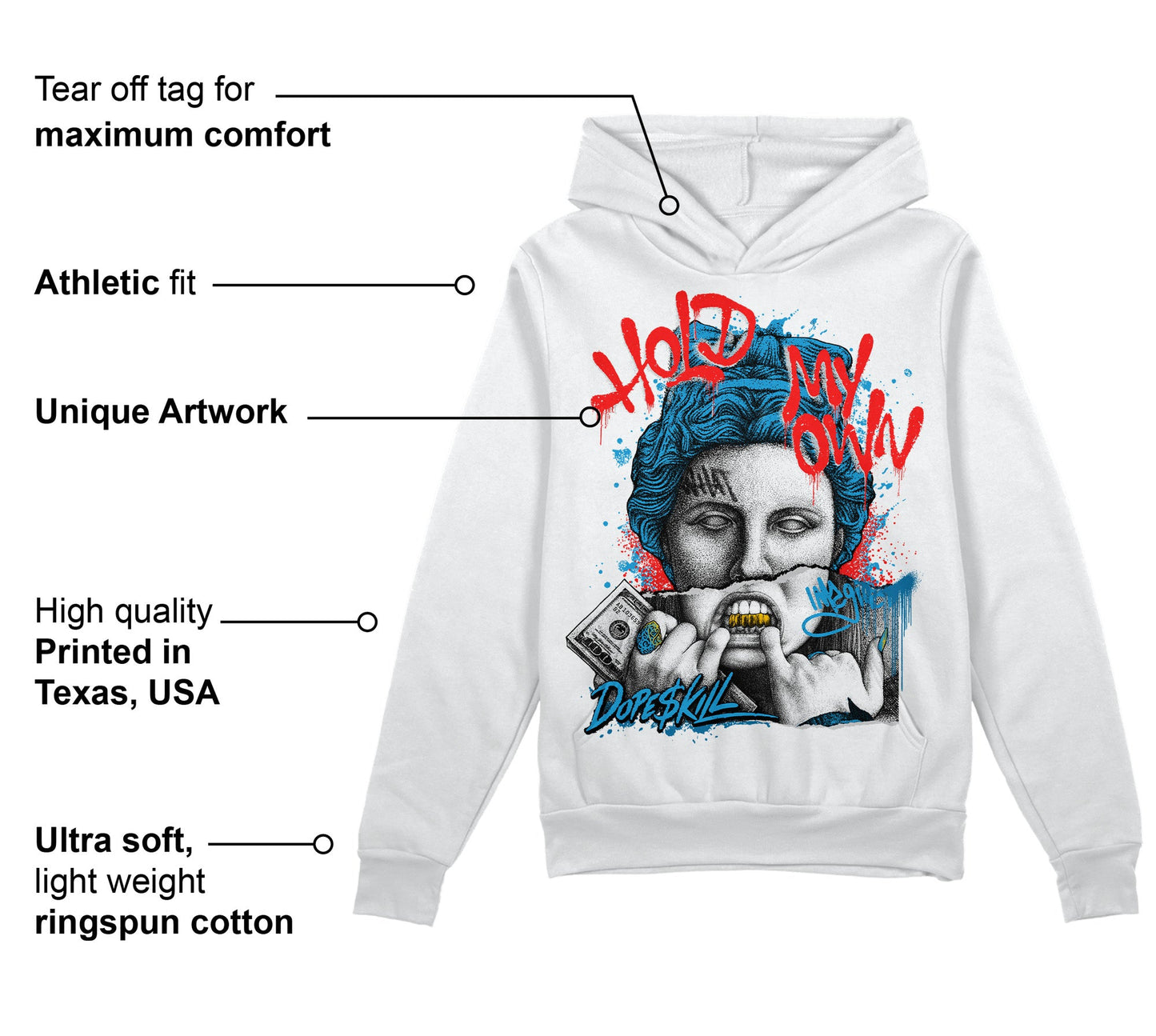 Military Blue 4s DopeSkill Hoodie Sweatshirt Hold My Own Graphic