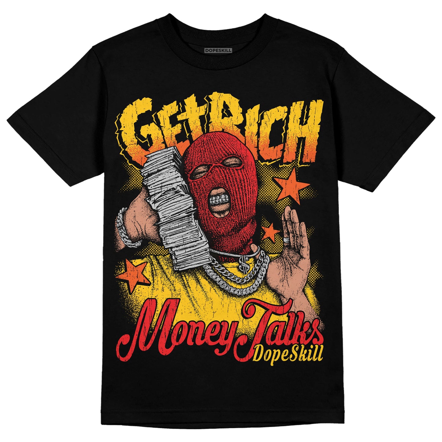 Yellow Collection DopeSkill T-Shirt Get Rich Graphic