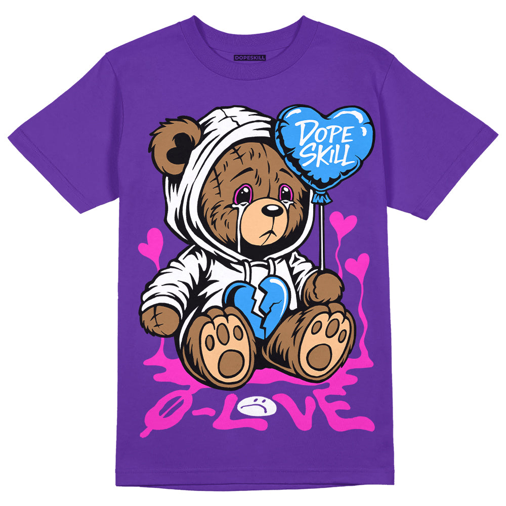 PURPLE Collection DopeSkill Purple T-shirt Broken Bear Graphic