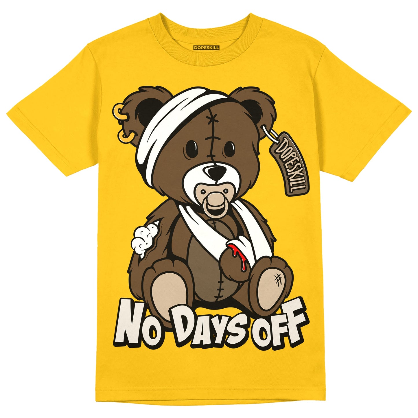 Yellow Collection DopeSkill Gold T-shirt Hurt Bear Graphic