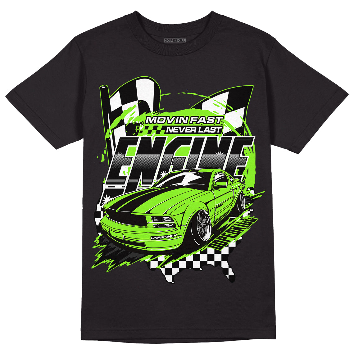 Neon Green Collection DopeSkill T-Shirt ENGINE Tshirt Graphic