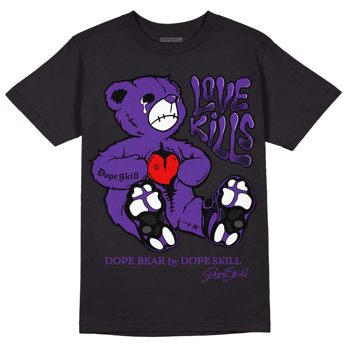 Court Purple 13s DopeSkill T-Shirt Love Kills Graphic