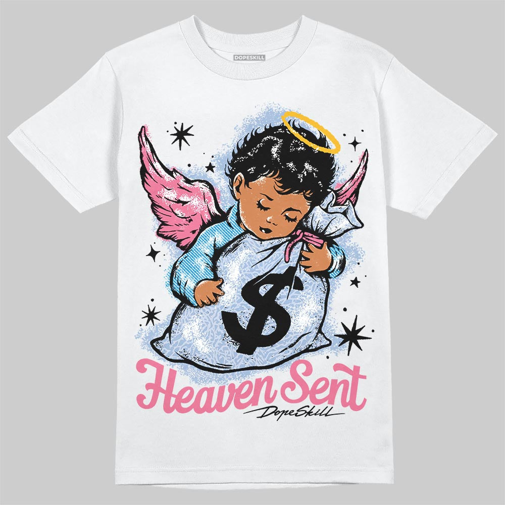 Denim Pink Glow 3s DopeSkill T-Shirt Heaven Sent Graphic