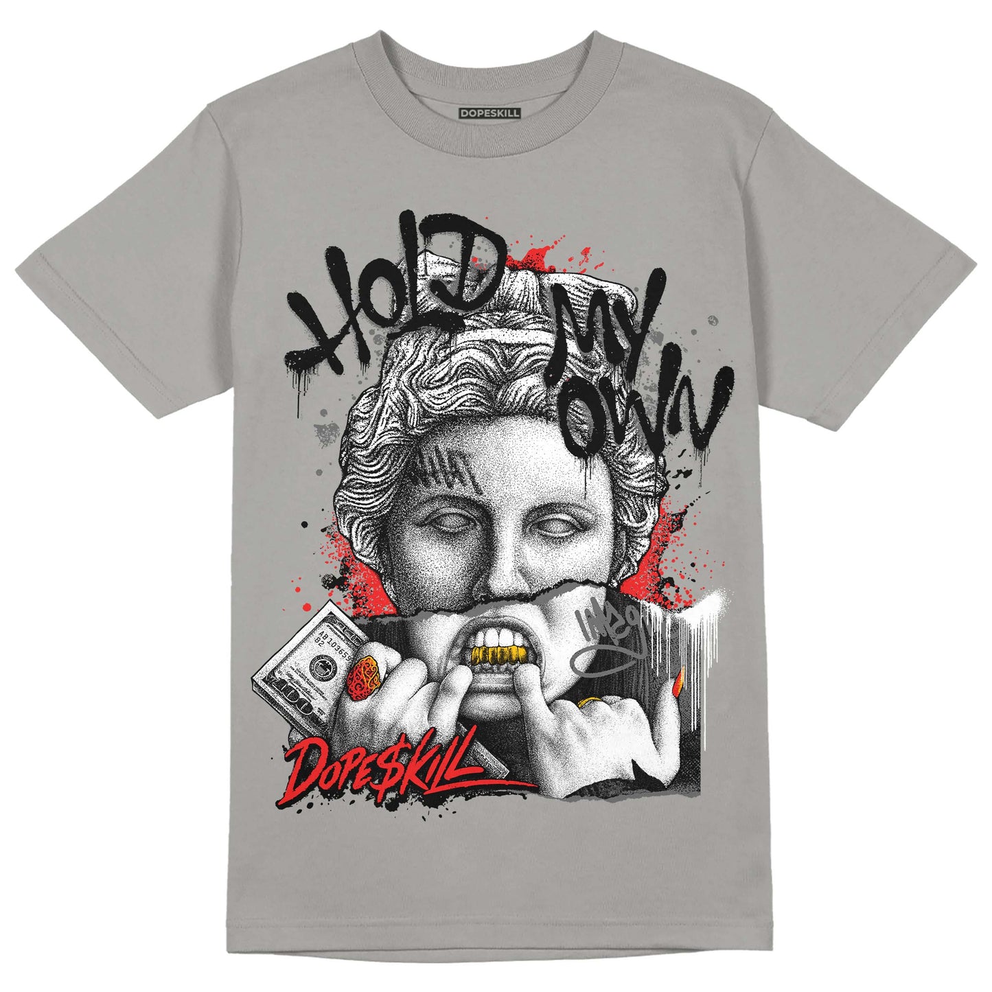 Grey Collection DopeSkill Grey T-shirt Hold My Own Graphic