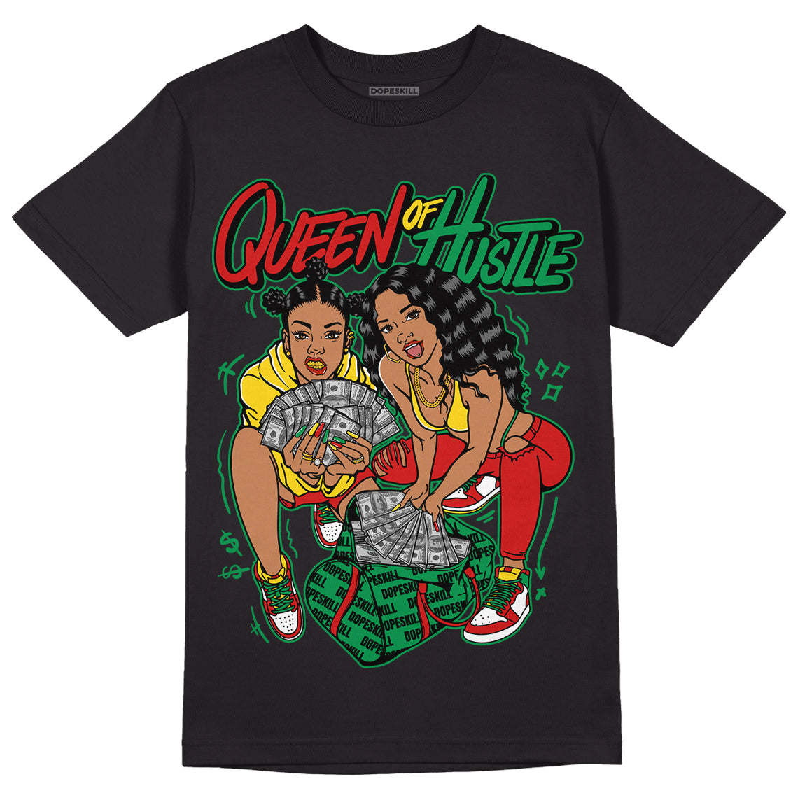 Black History Collection DopeSkill T-Shirt Queen Of Hustle Graphic