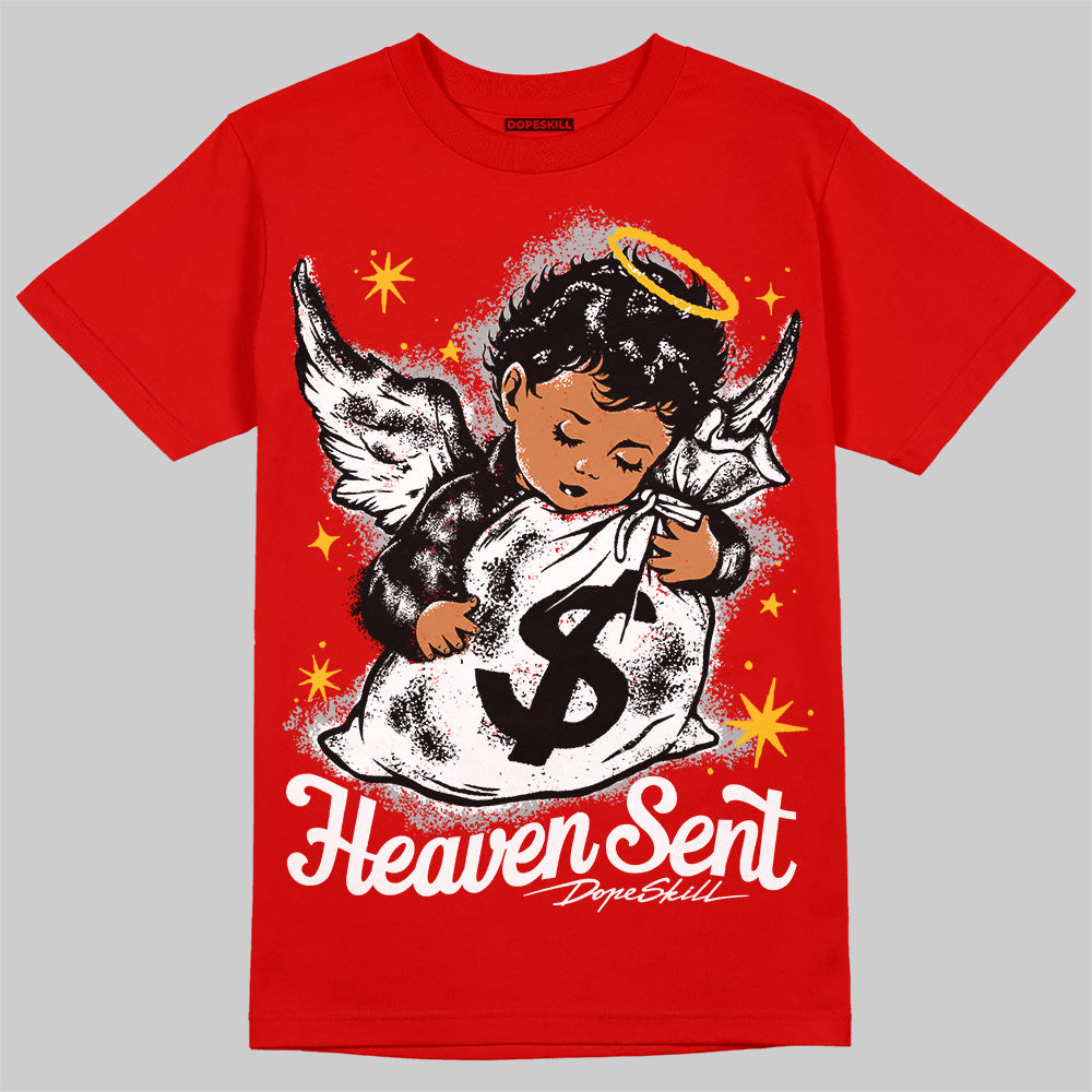 Bred Velvet 11s DopeSkill Red T-shirt Heaven Sent Graphic