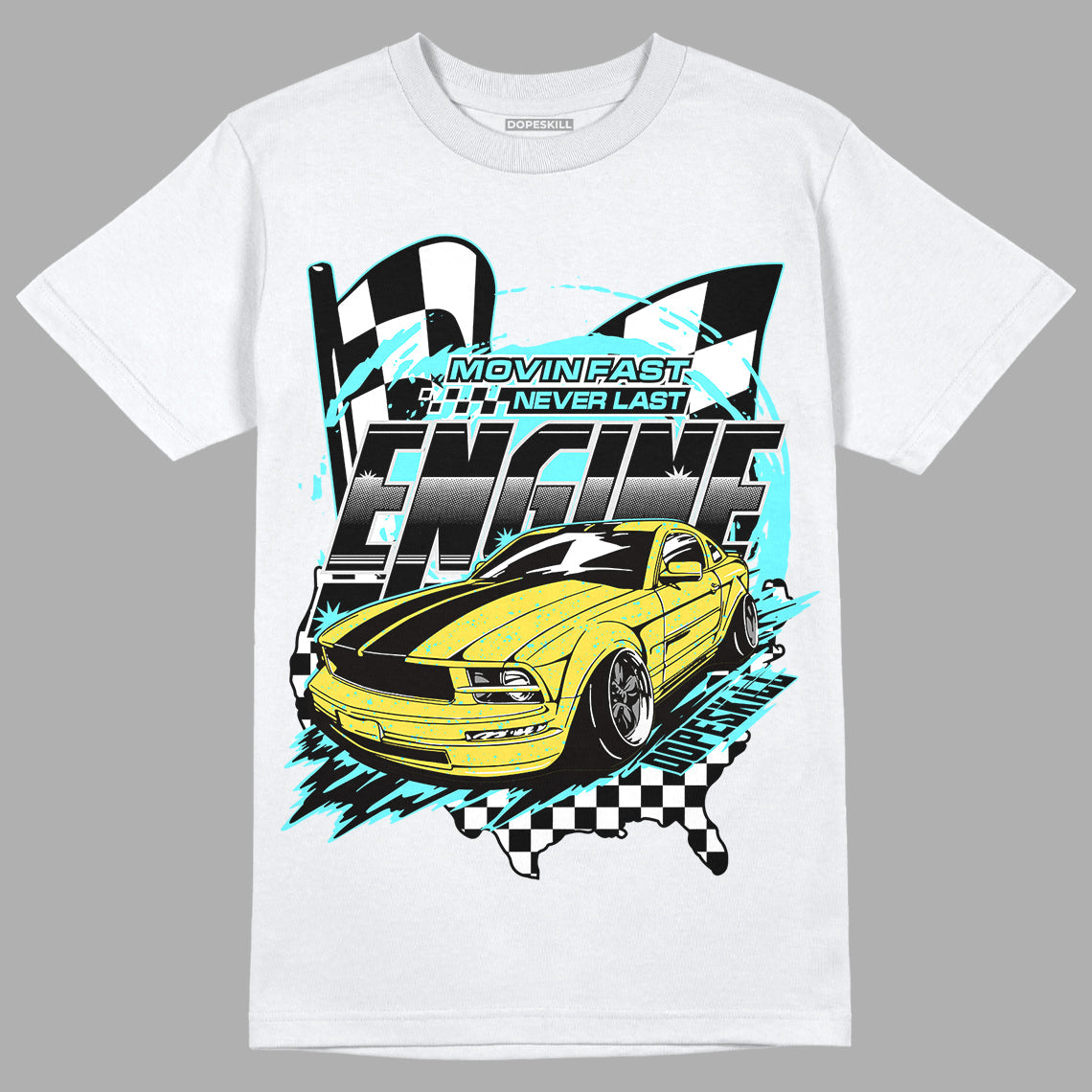 Aqua 5s DopeSkill T-Shirt ENGINE Tshirt Graphic