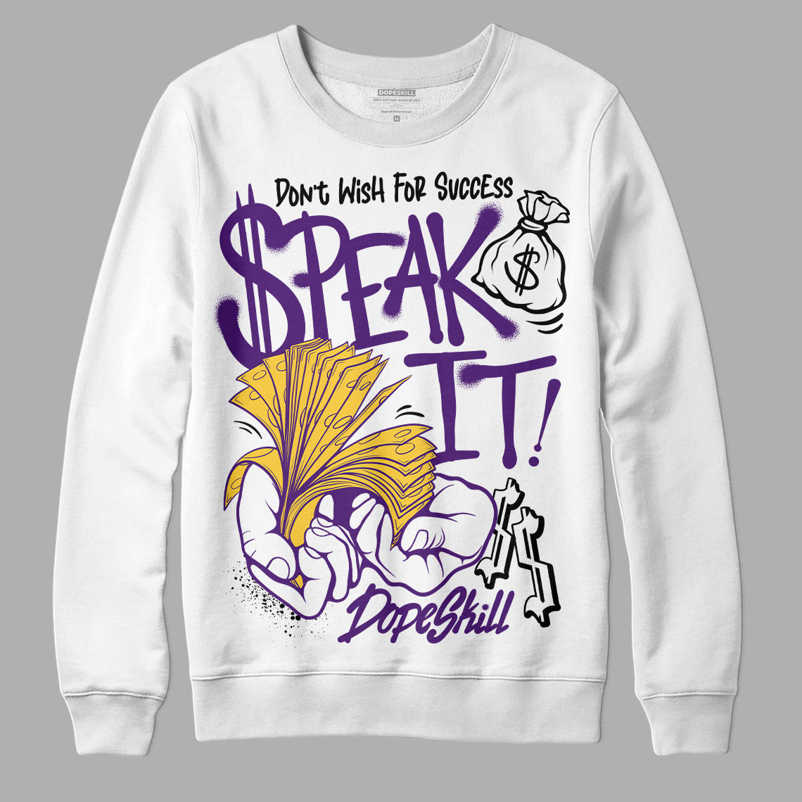 Field Purple 12s DopeSkill Sweatshirt Speak It Graphic