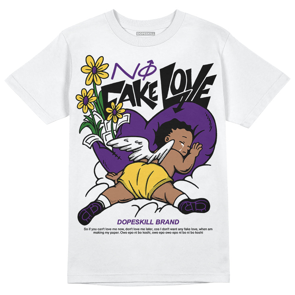 Field Purple 12s DopeSkill T-Shirt No Fake Love Graphic