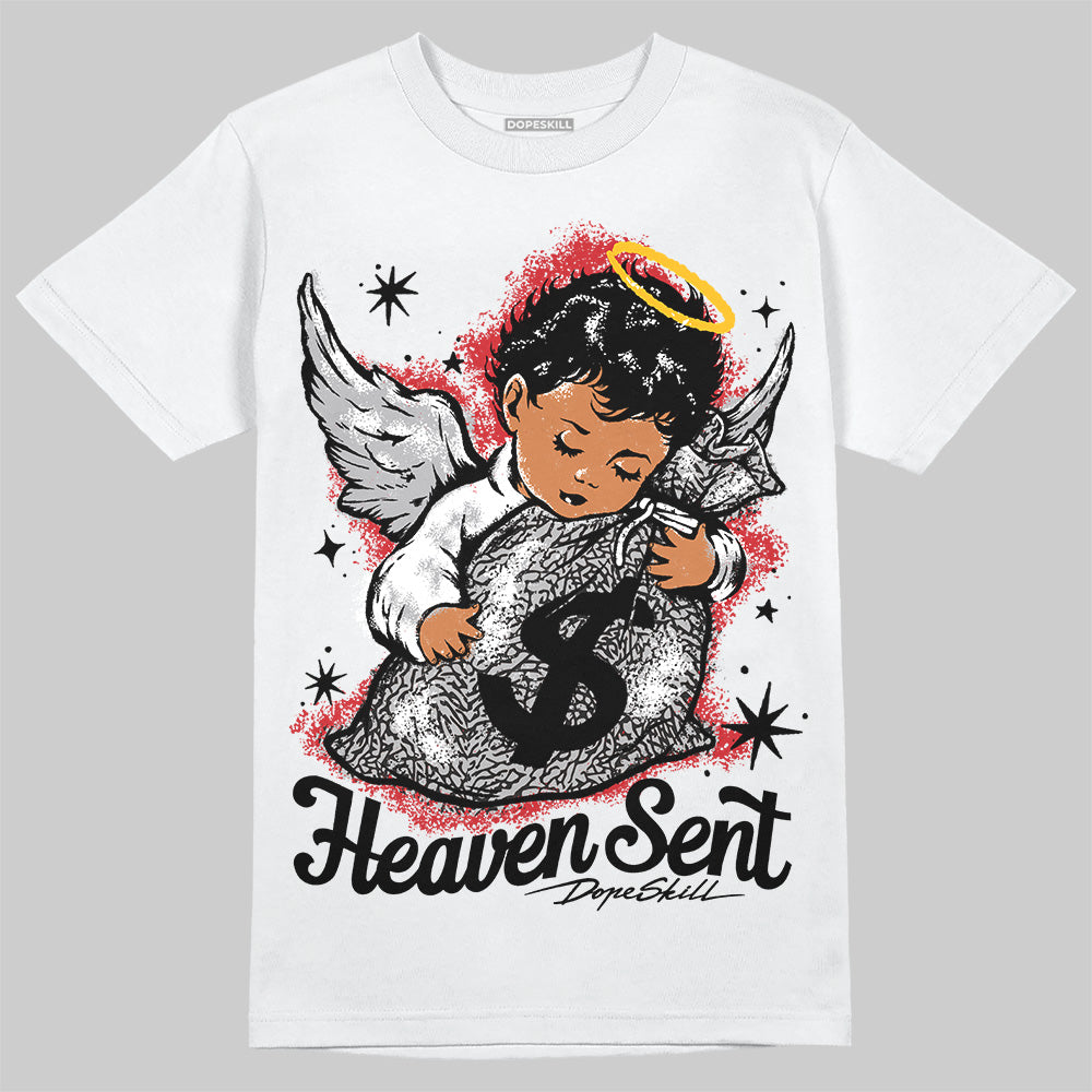 Black Cement 3s DopeSkill T-Shirt Heaven Sent Graphic