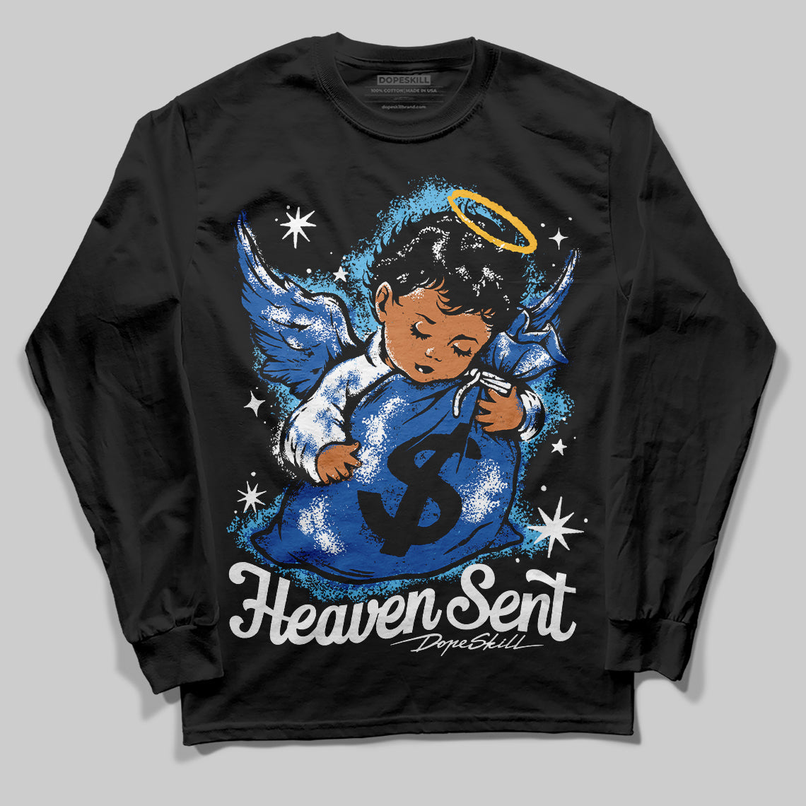 Blueberry 12s DopeSkill Long Sleeve T-Shirt Heaven Sent Graphic