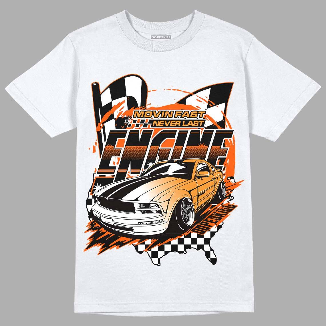 Brilliant Orange 12s DopeSkill T-Shirt ENGINE Tshirt Graphic