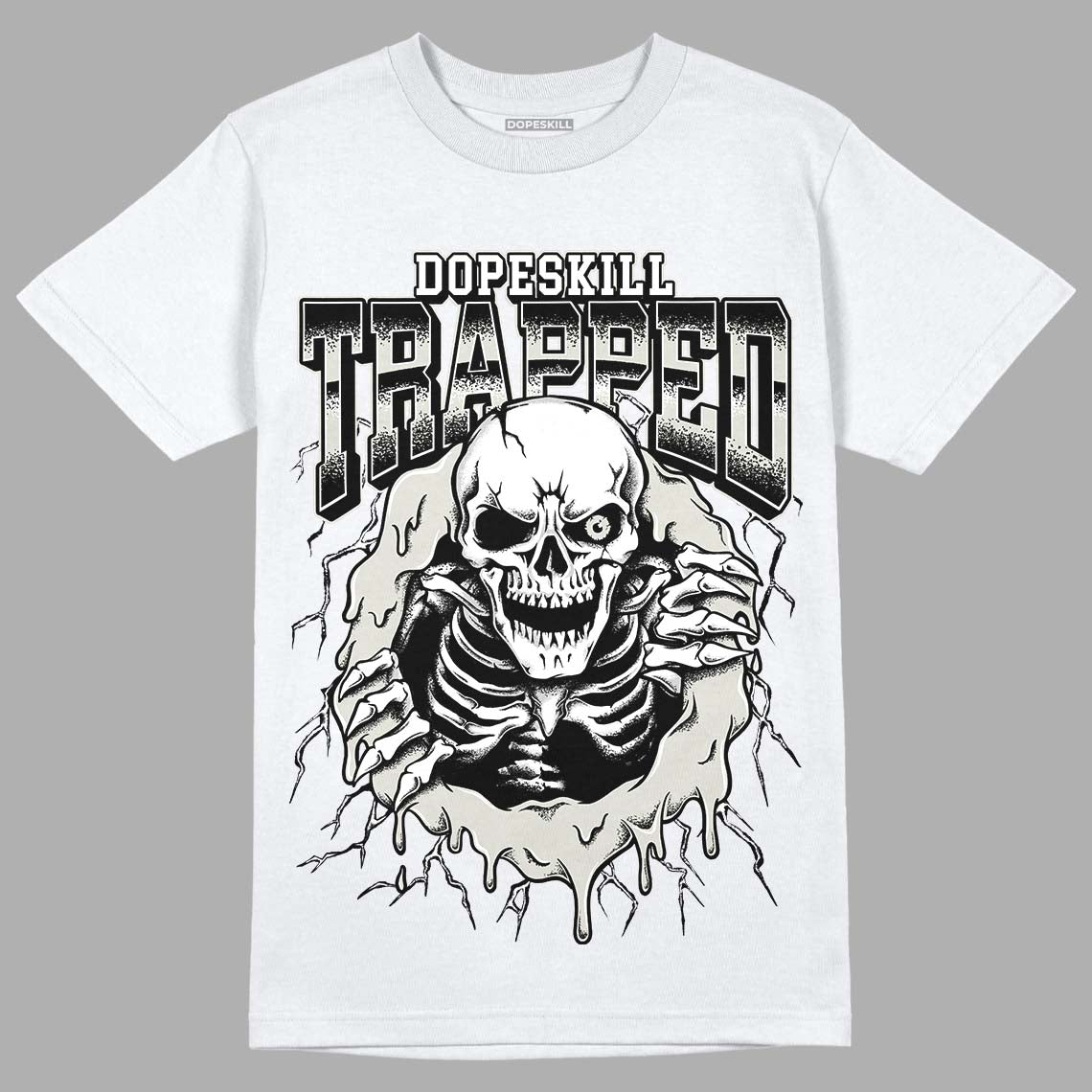 AJ 4 Military Black DopeSkill T-Shirt Trapped Halloween Graphic