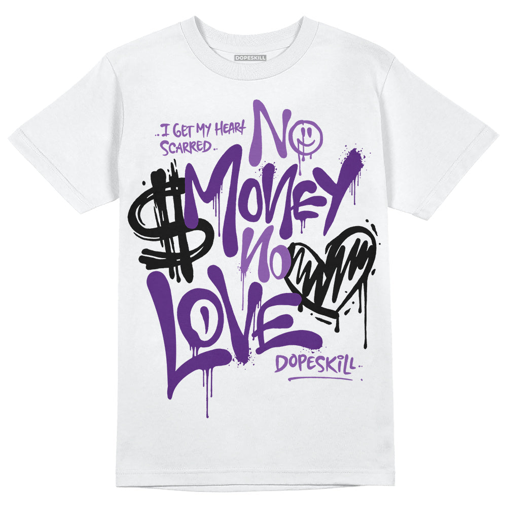 Field Purple 12s DopeSkill T-Shirt No Money No Love Typo Graphic