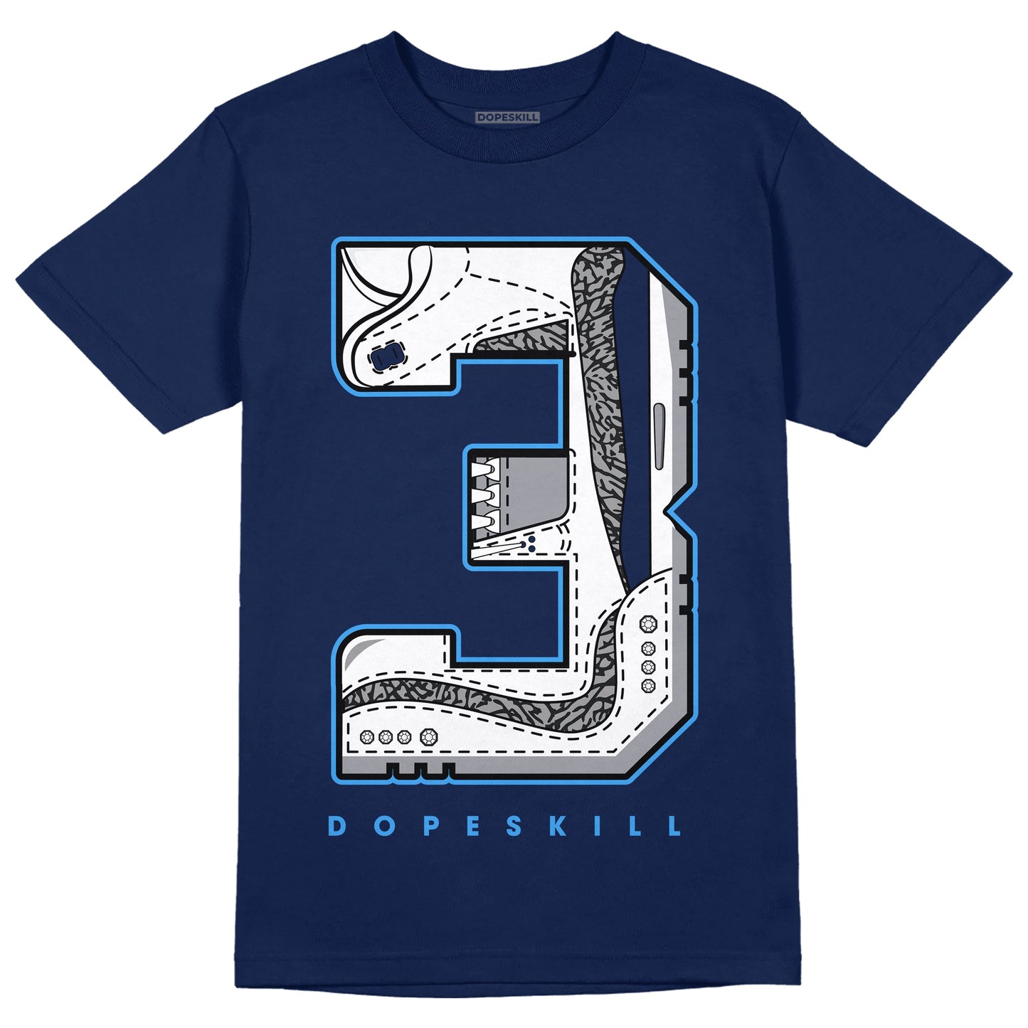 Midnight Navy 3s DopeSkill Navy T-shirt No.3 Graphic