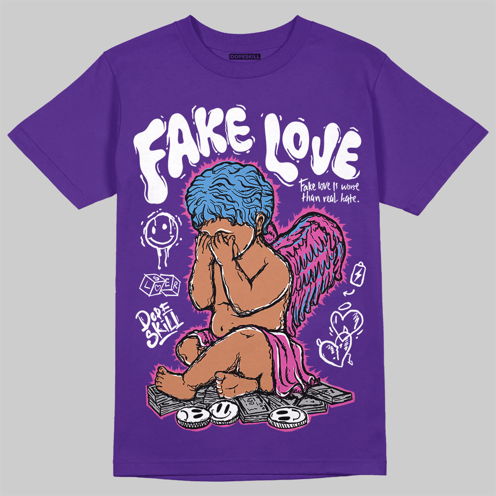 PURPLE Collection DopeSkill Purple T-shirt False Love Graphic