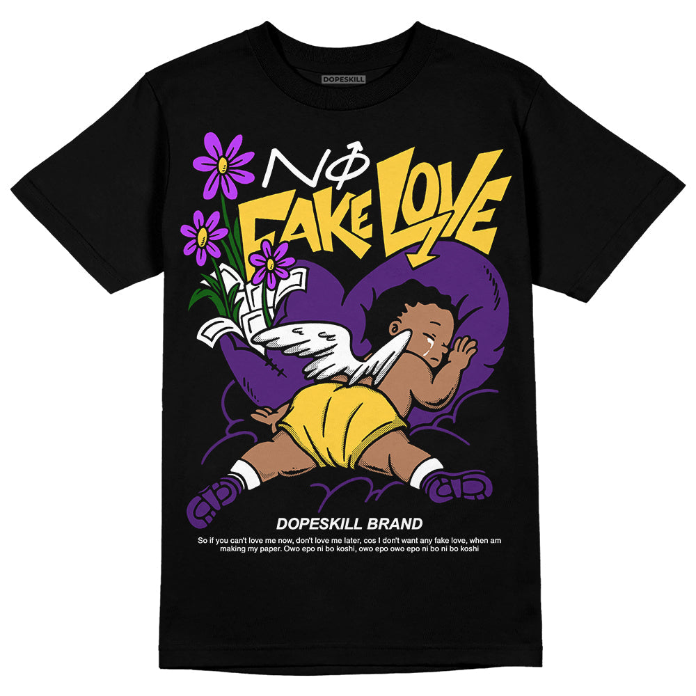 Field Purple 12s DopeSkill T-Shirt No Fake Love Graphic