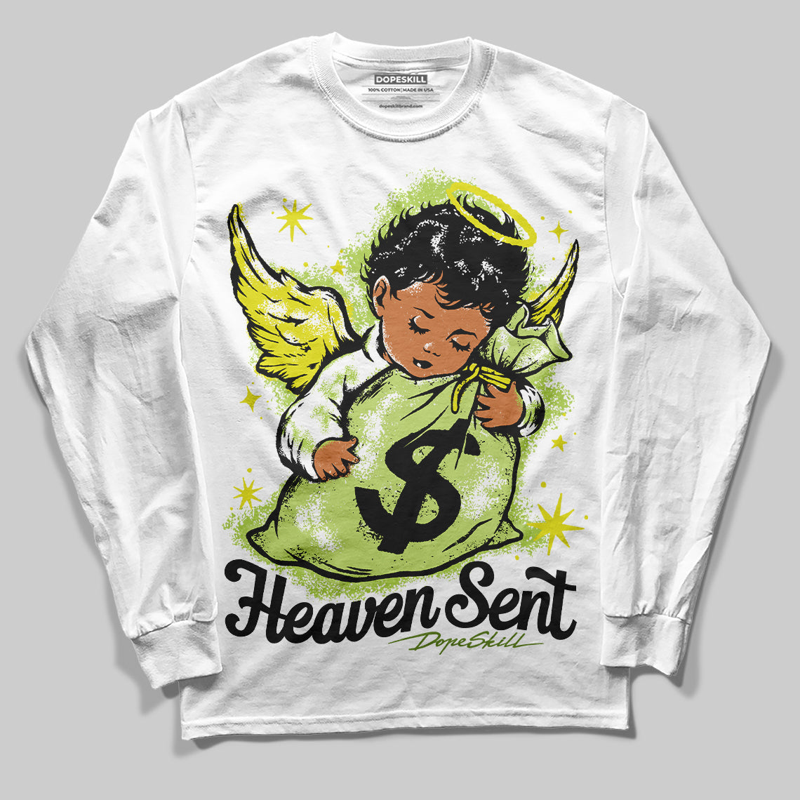 Bright Cactus 13s DopeSkill Long Sleeve T-Shirt Heaven Sent Graphic