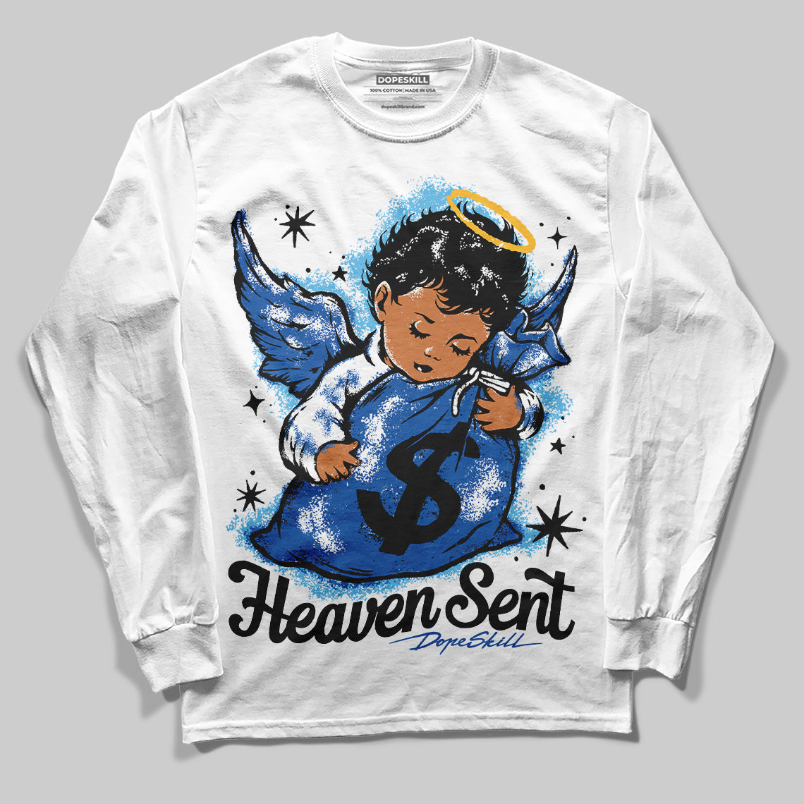 Blueberry 12s DopeSkill Long Sleeve T-Shirt Heaven Sent Graphic