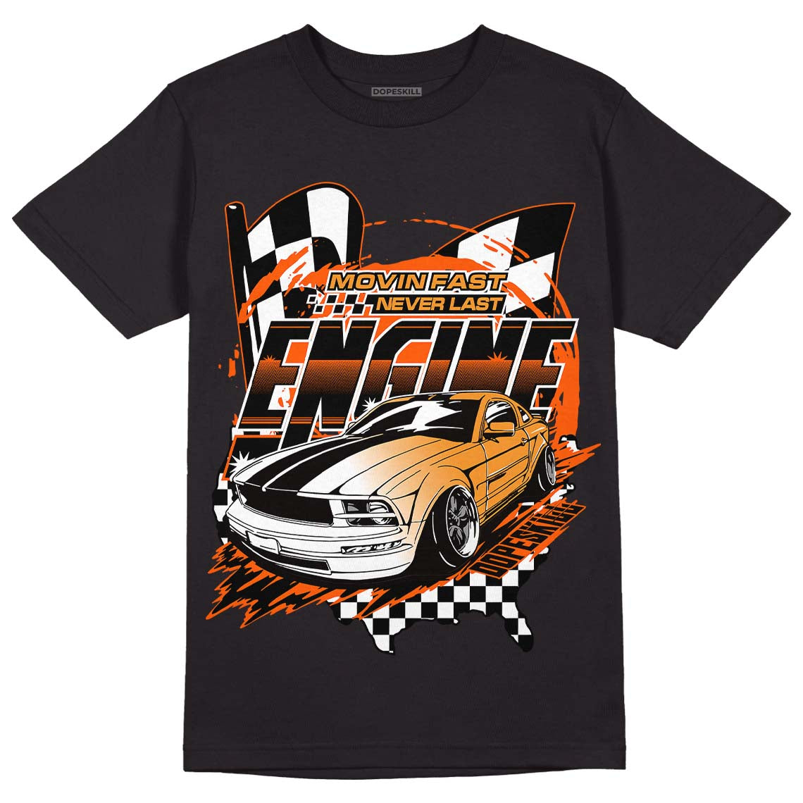 Brilliant Orange 12s DopeSkill T-Shirt ENGINE Tshirt Graphic