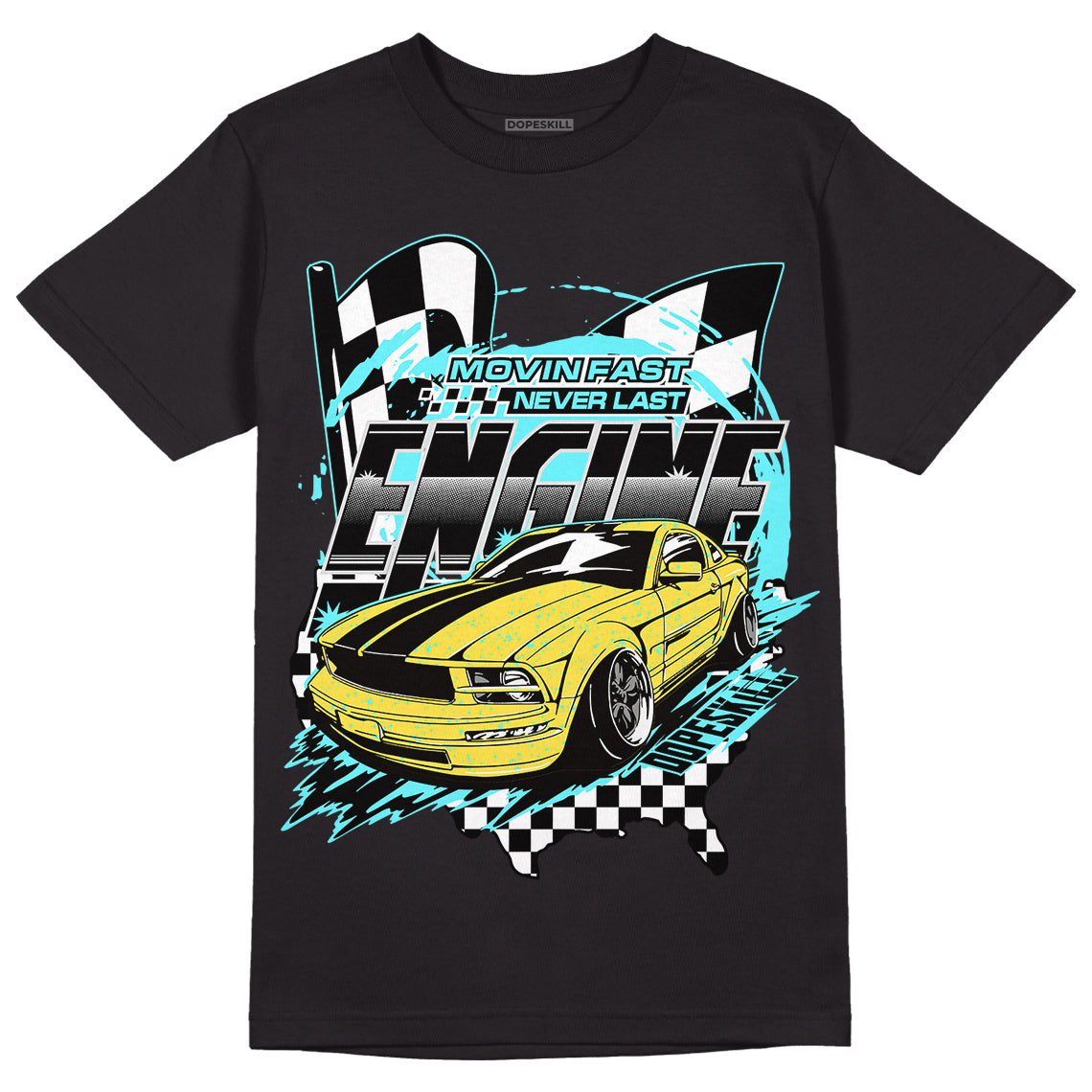 Aqua 5s DopeSkill T-Shirt ENGINE Tshirt Graphic
