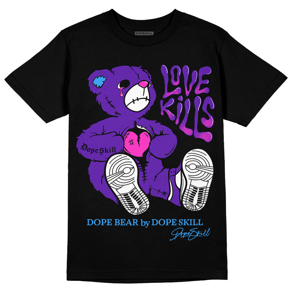 Dunk Purple Championship Court White DopeSkill T-Shirt Love Kills Graphic