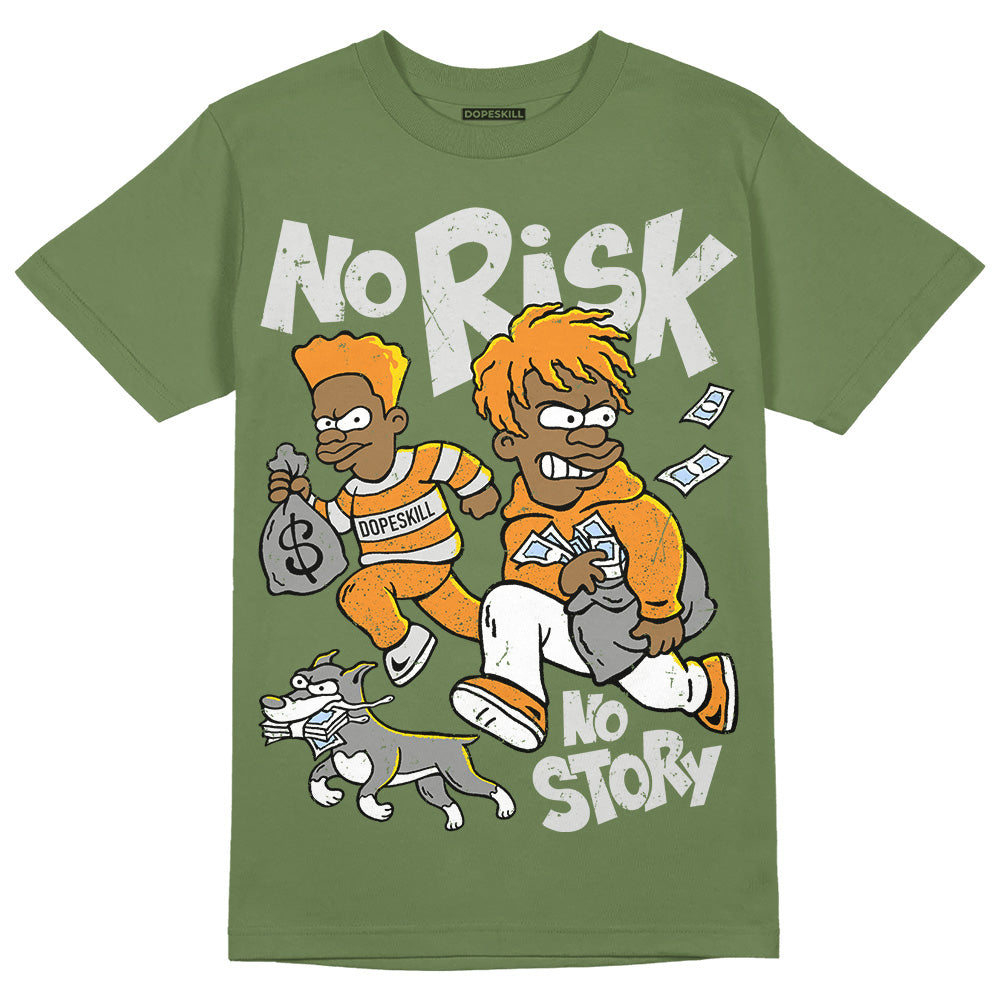 Olive 5s DopeSkill Olive T-shirt No Risk No Story Graphic