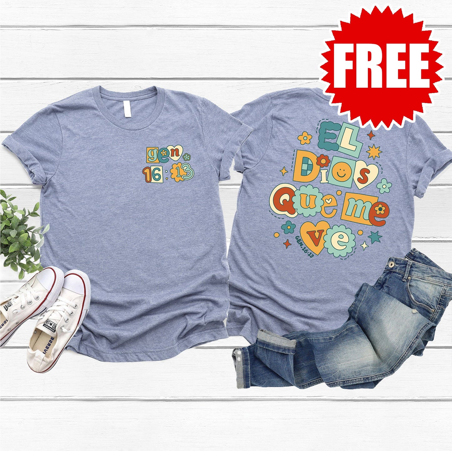 El Dios Tee - Heather Lavender Blue - 0