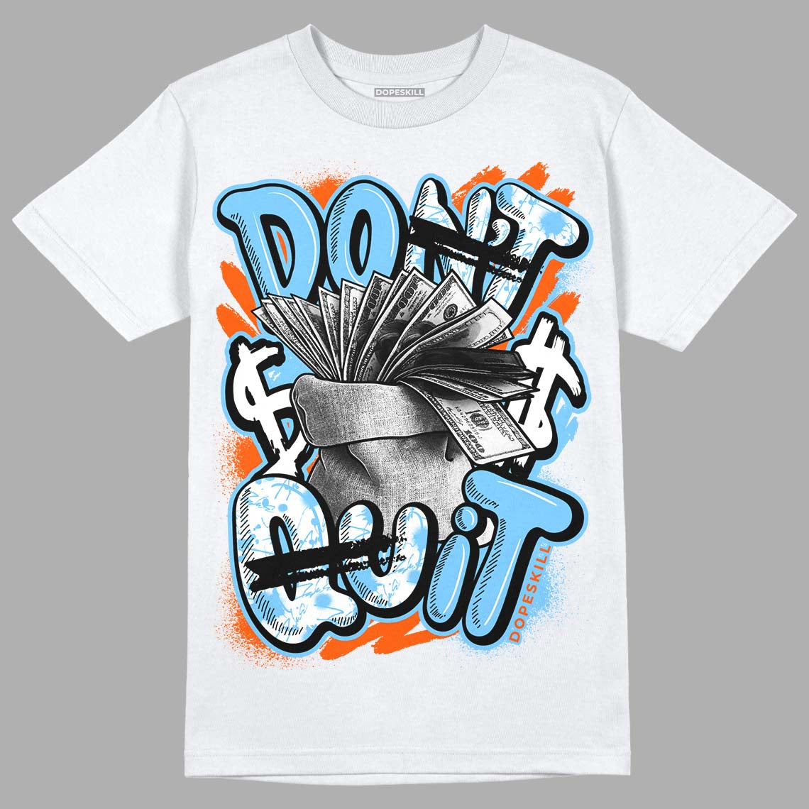 Dunk Low Futura University Blue DopeSkill T-Shirt Don't Quit Graphic
