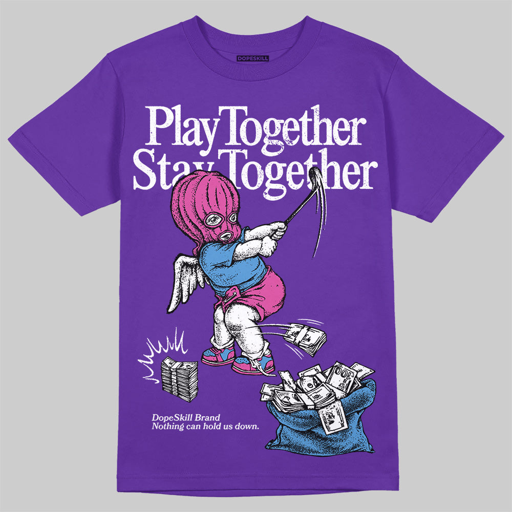PURPLE Collection DopeSkill Purple T-shirt Play together, Stay together Graphic
