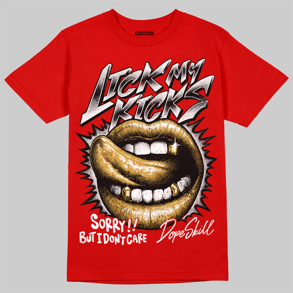 Bred Velvet 11s DopeSkill Red T-shirt Lick My Kicks Graphic