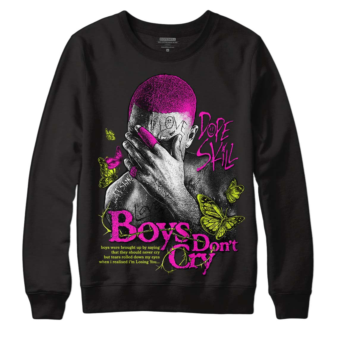 Dunk Low Active Fuchsia DopeSkill Sweatshirt Boys Don't Cry Graphic