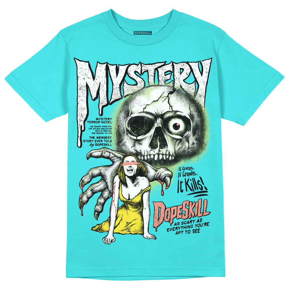 Cyan Burst 9060 DopeSkill Virtual Blue T-shirt Mystery Ghostly Grasp Graphic