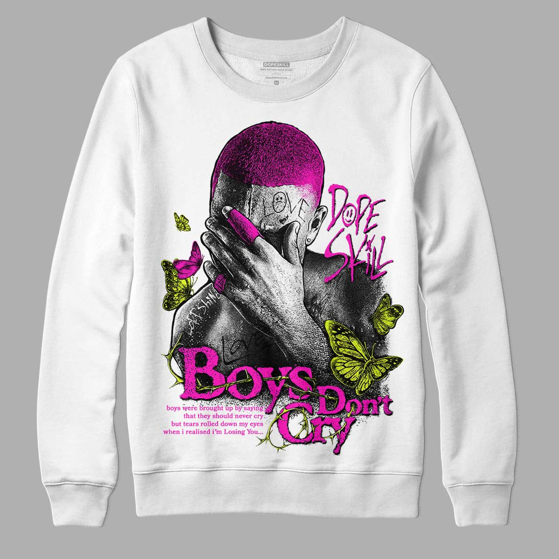 Dunk Low Active Fuchsia DopeSkill Sweatshirt Boys Don't Cry Graphic