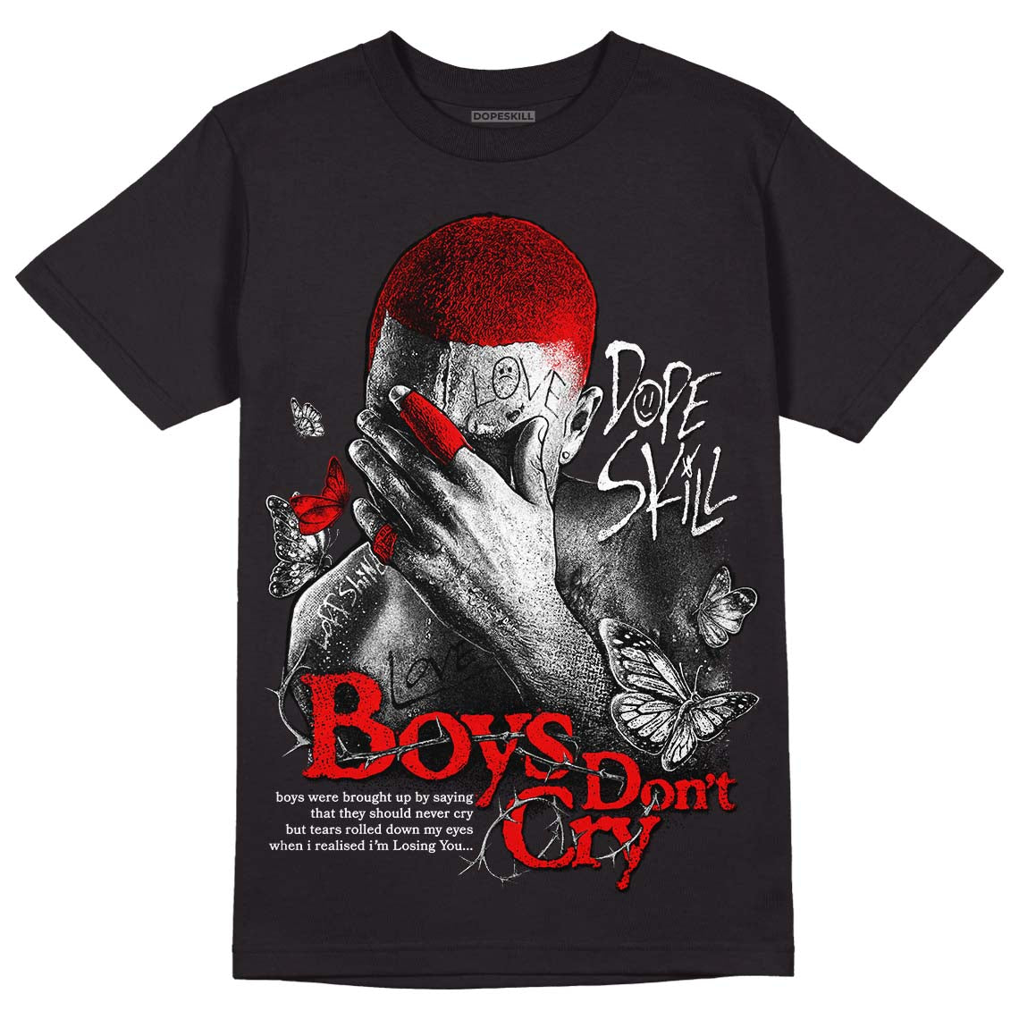 Dunk Low Panda White Black DopeSkill T-Shirt Boys Don't Cry Graphic
