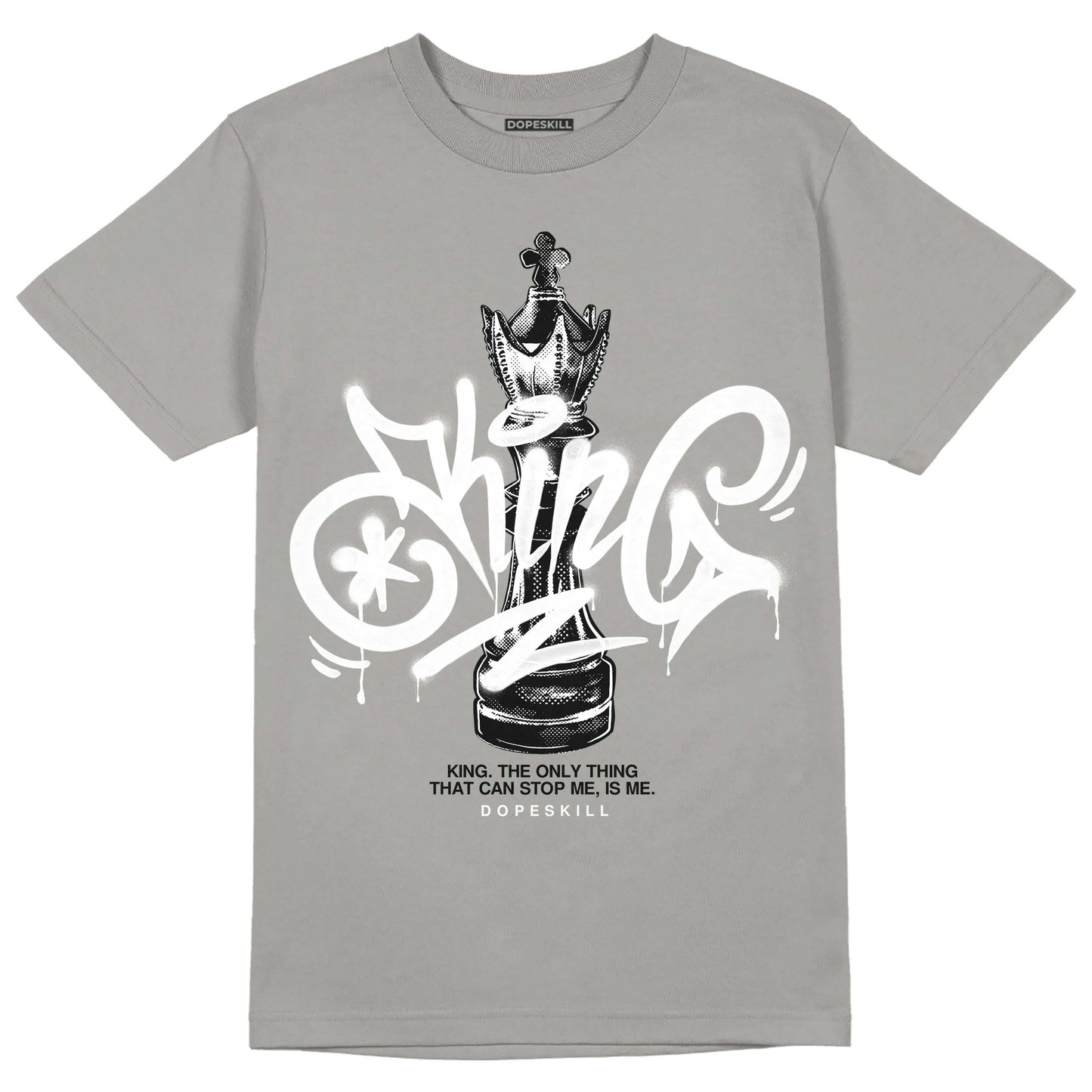 Grey Collection DopeSkill Grey T-shirt King Chess Graphic