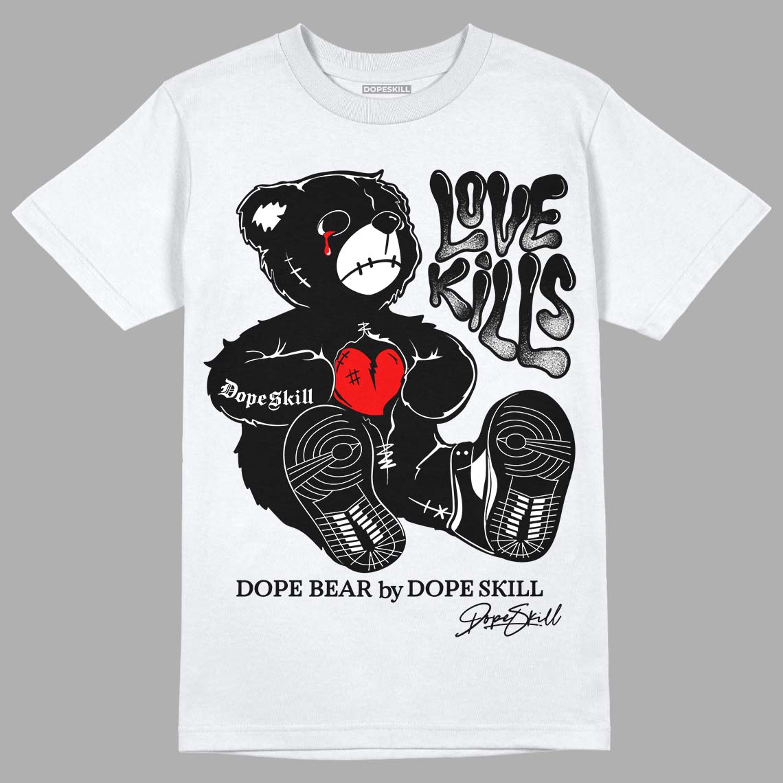 Dunk Low Panda White Black DopeSkill T-Shirt Love Kills Graphic