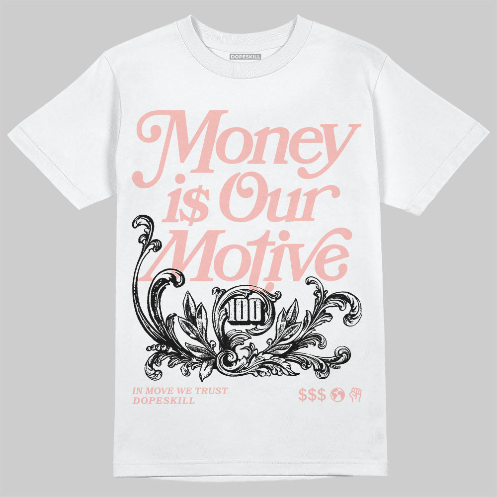 Leather Curb Glitter Pale Pink DopeSkill T-Shirt Money Is Our Motive Typo Graphic