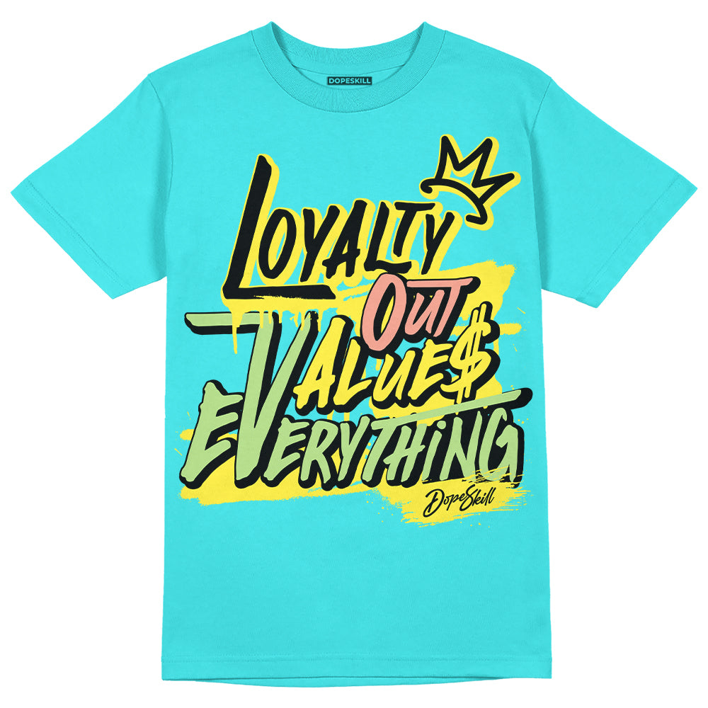Cyan Burst 9060 DopeSkill Virtual Blue T-Shirt LOVE Graphic
