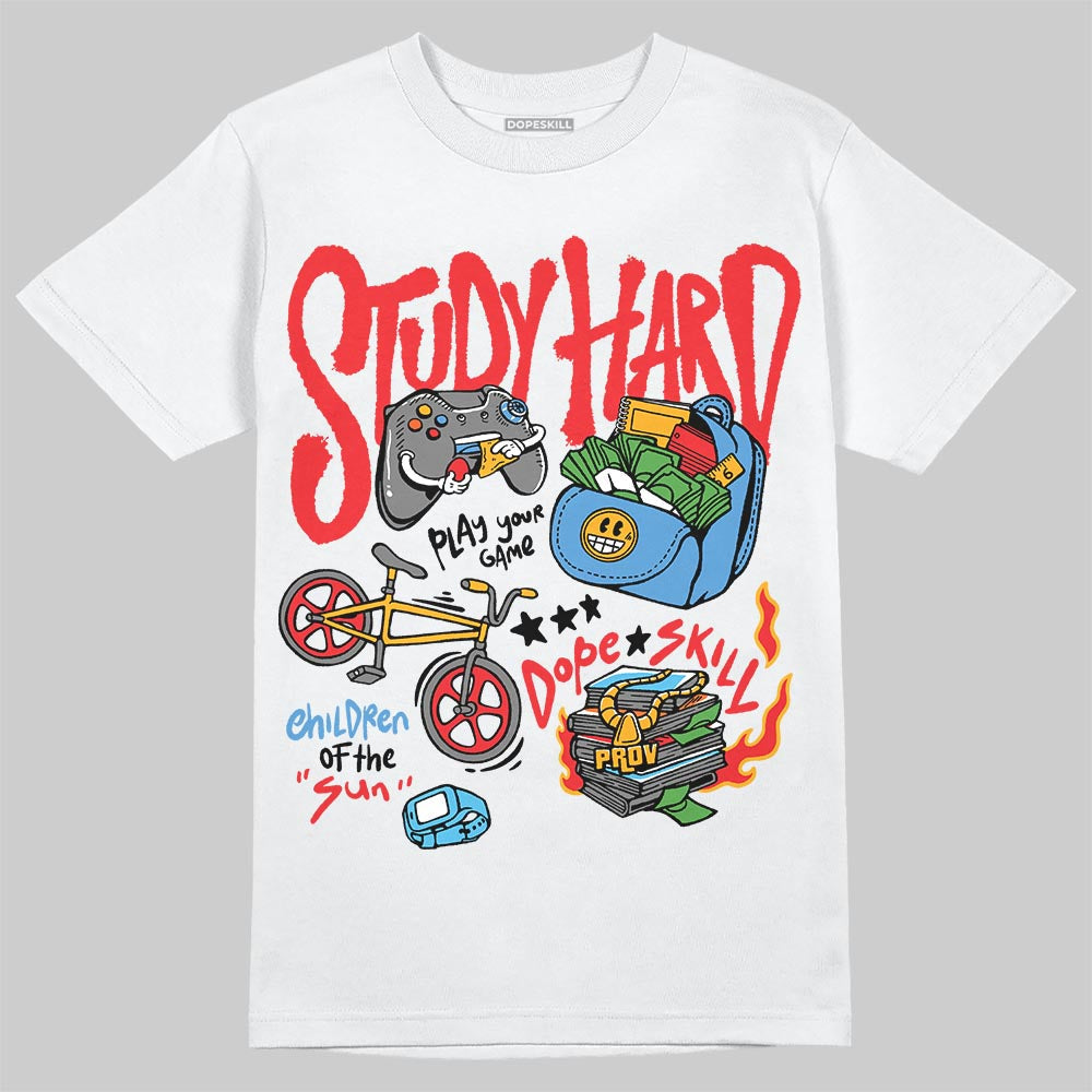 Red Collection DopeSkill T-Shirt Study Hard Graphic