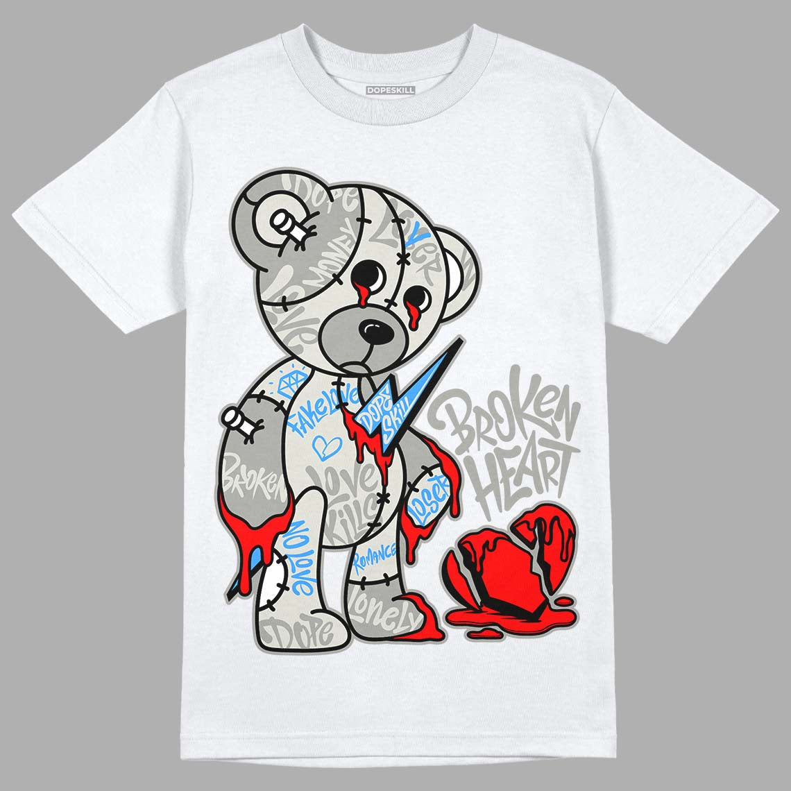 AJ 4 Military Black DopeSkill T-Shirt Broken Heart Graphic