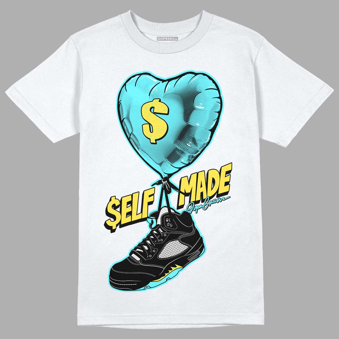 Aqua 5s DopeSkill T-Shirt Self Made Graphic