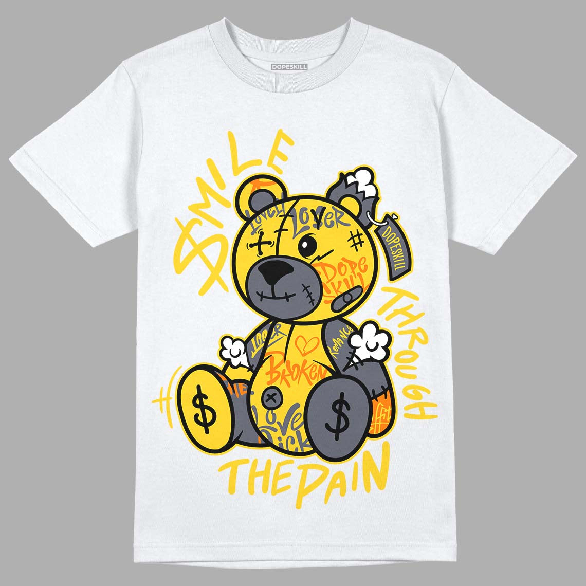 AJ 4 Lightning DopeSkill T-Shirt Smile Through The Pain Graphic