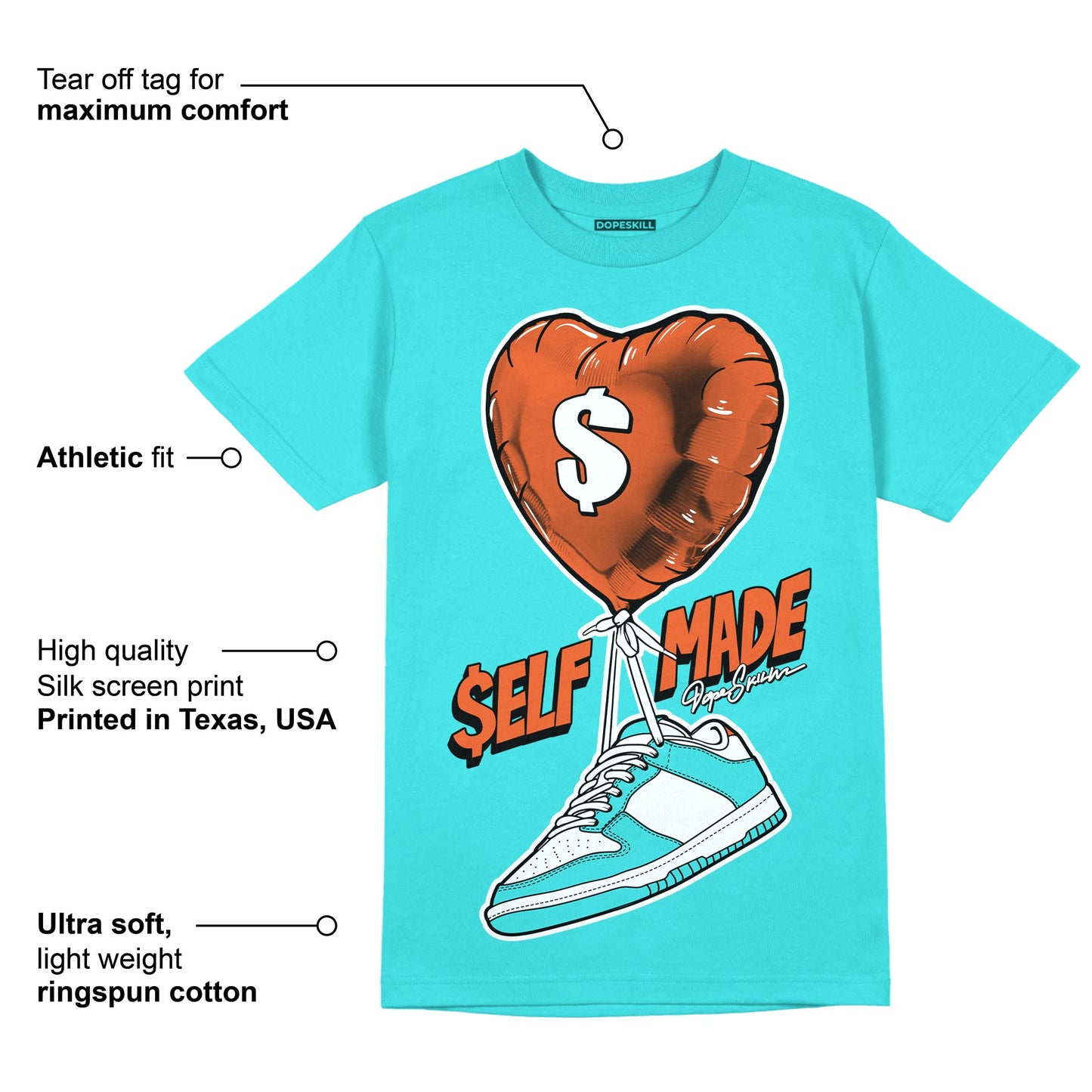 Dunk Dolphins DopeSkill Tahiti Blue T-shirt Self Made Graphic