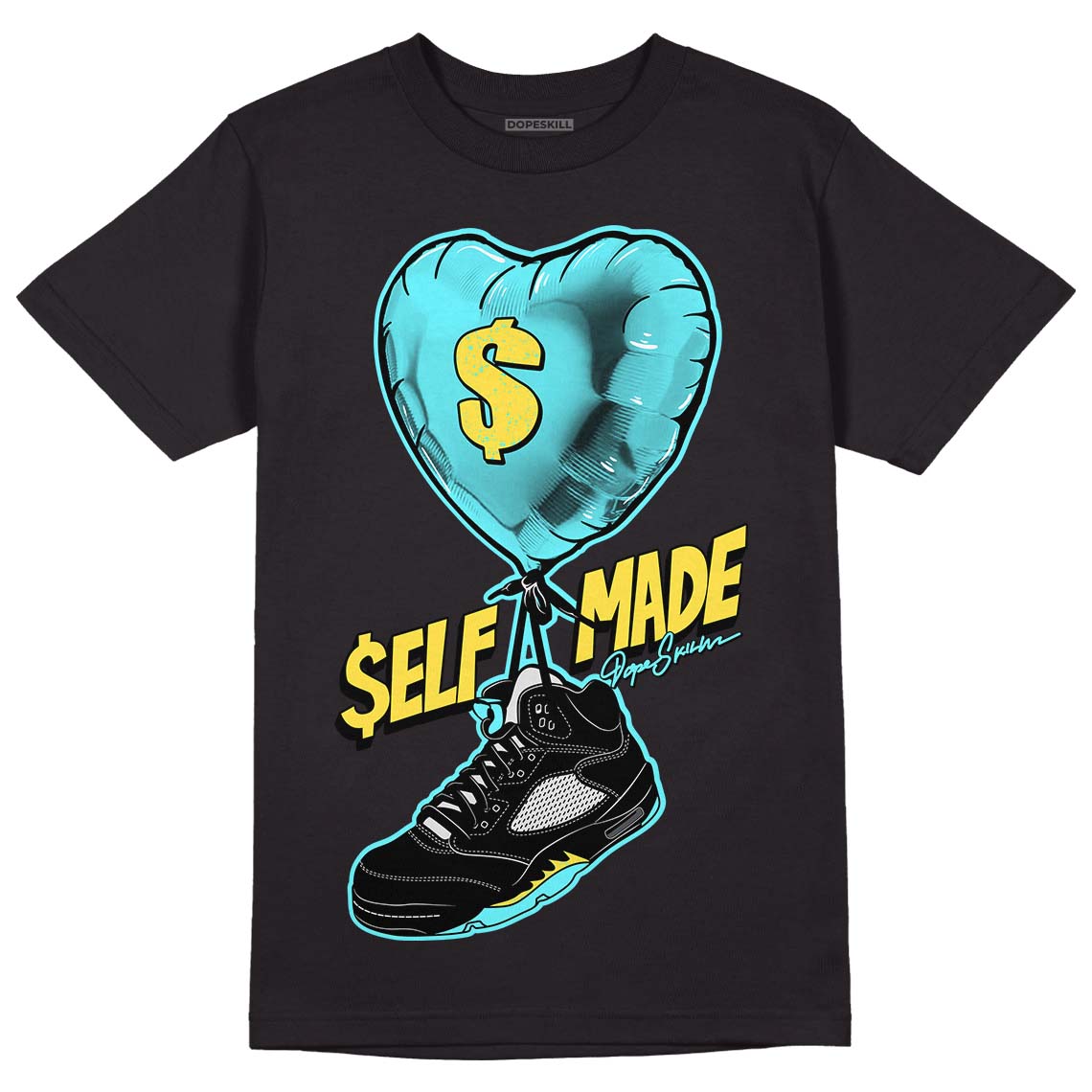 Aqua 5s DopeSkill T-Shirt Self Made Graphic