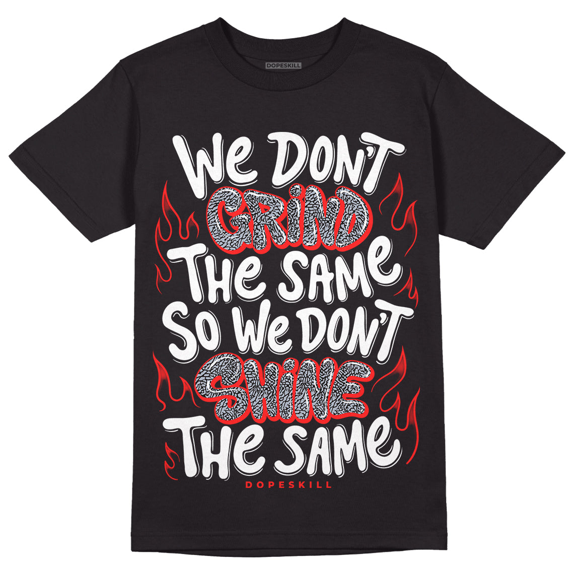 White Cement Reimagined 3s DopeSkill T-Shirt Grind Shine Graphic